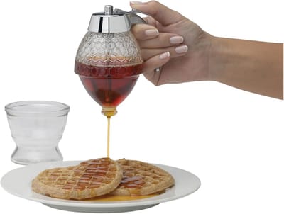 Honingraatvormige knijpfles honingdispenser, universele siroopdispenser voor honing, ahornsiroop en chocoladesaus, eenvoudig te gebruiken en eenvoudig schoon te maken