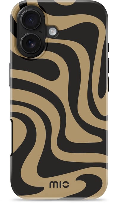 Mio by Mobilize Hoesje geschikt voor Apple iPhone 17 MagSafe Telefoonhoesje Hardcase | Mio by Mobilize Backcover | Geschikt voor MagSafe | Geschikt voor Draadloos Opladen met Magnetische Ring | Geschikt voor MagSafe Case - Swirl | Bruin