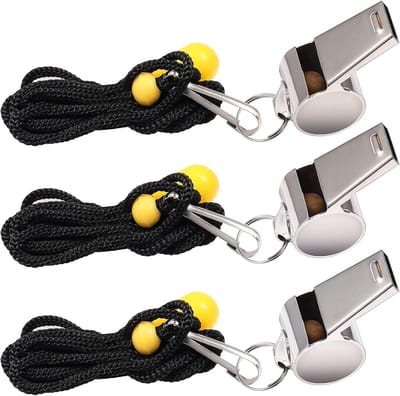 Sport fluitjes met luid geluid en lanyard voor training en noodsituaties - set van 3 stuks