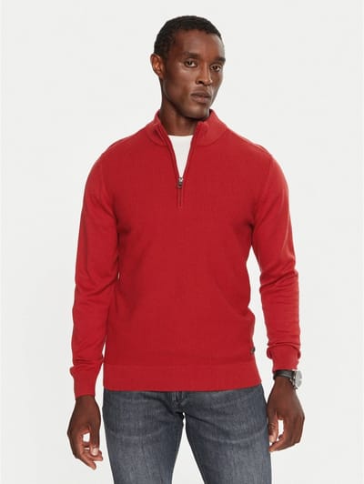 Pierre Cardin zip-pullover chilipepper rood