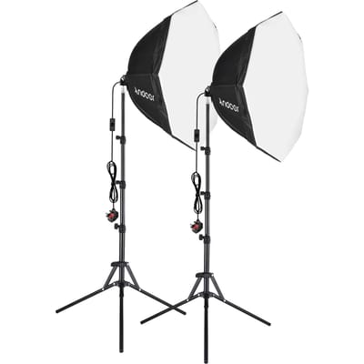 Andoer Studio Fotografie Softbox Kit met 70cm/28in Octagon Fotografie Softbox * 2 + 1.5M Metaal UK