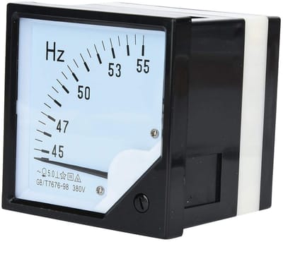 Dailygoods- Frequentiemeter Hoge Nauwkeurigheid - Paneelfrequentiemeter - Analoge Meter - AC 380V - 45-55Hz - Voor Industrie/Mijnbouw - Paneelmeter