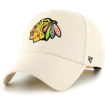 47brand czapka z daszkiem z domieszką wełny NHL Chicago Blackhawks kolor beżowy z aplikacją H.MVPSP04WBP.NTB