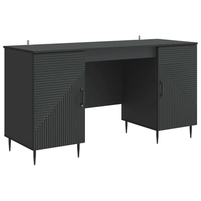 vidaXL - Bureau - Zwart - 142,5 - x - 50 - x - 75 - cm - Bewerkt - hout