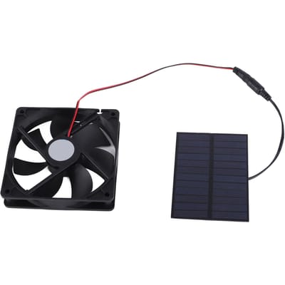 Professionele zonnepaneelventilatorset voor afzuigventilatoren op zonne-energie voor kippenhokken, kassen, schuren en huisdieren. black