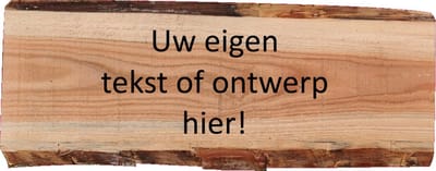 Van hout gemaakte naambord voordeur gepersonaliseerd met eigen tekst en of afbeelding - Boomschors douglas hout - 19x50cm
