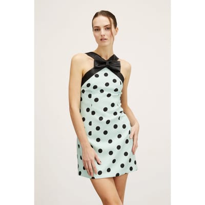Motivi Polka Dot Patterned Mini Dress With Bow Aquamarine Maat: 36 | Mini Jurken Outlet | Dames | Zwart