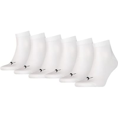 Puma Quarter Sokken Wit 6-pack-35/38