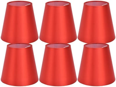 Allecto - Lampenkappen - Vervangingen voor Tafellampen - Clip On - Rode Kleur - E14 Fitting - Perfect voor Kroonluchters - Geschikt voor Thuis - Se...