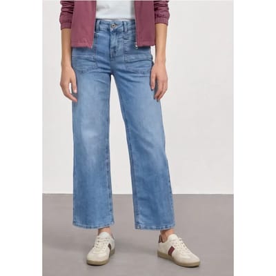 Jeans met Mid Waist en Wide Leg pijpen in een Loose Fit pasvorm