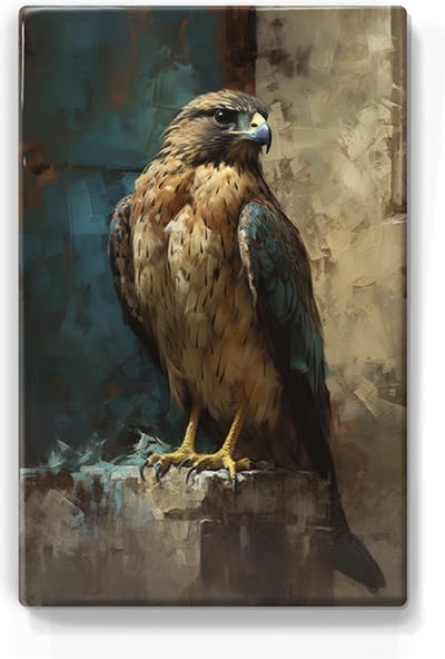 Valk - Laqueprint - 19,5 x 30 cm - Niet van echt te onderscheiden handgelakt schilderijtje op hout - Mooier dan een print op canvas. - LP358