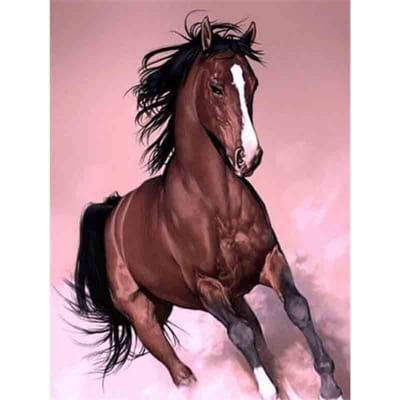 Diamant broderie animal point de croix bricolage diamant peinture cheval série décoration de la maison 20X30CM gray