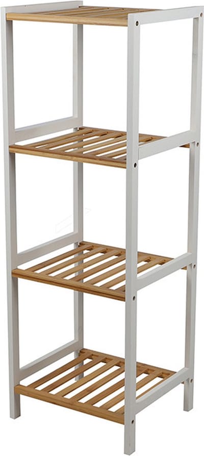 Urban Living Douche/badkamer opberg rekje - bamboe - 4 lagen - 35 x 30 x 100 cm