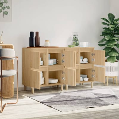 vidaXL - Dressoirs - 2 - st - 60x35x70 - cm - bewerkt - hout - sonoma - eikenkleurig
