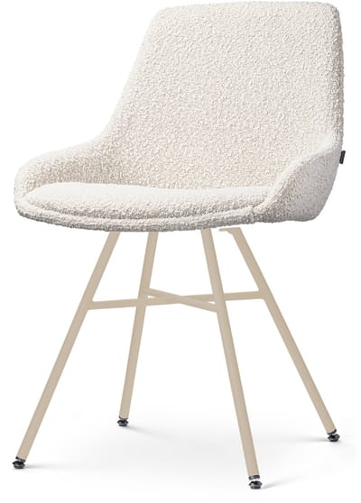 Nolon Noa-Isa Eetkamerstoel Bouclé Beige - Beige Onderstel - Modern - Comfortabel - Stoffen