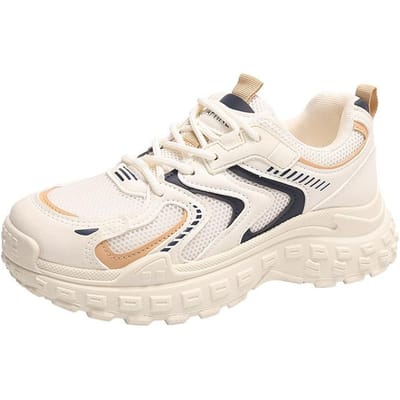 Diksoldige Verhogende Papa Schoenen voor Dames Herfst Nieuw Zilver Mesh Ademend en Veelzijdig Lichtgewicht Sport- en Vrijetijdsschoenen 40 wit