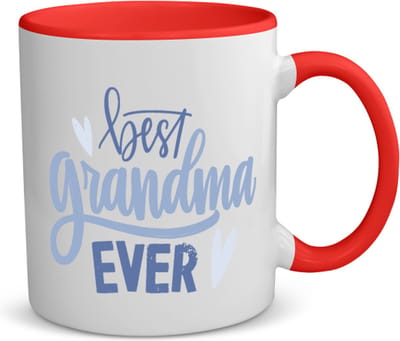 Akyol - best grandma ever koffiemok - theemok - rood - Oma - oma mama - moederdag - cadeau - verjaardag - oma - 350 ML inhoud
