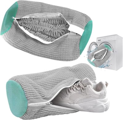 Set van 2 Herbruikbare Schoenwaszakken voor de Wasmachine met Rits, Geschikt voor Alle Soorten Schoenen en 360 Graden Reiniging
