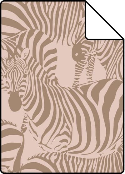 Proefstaal ESTAhome behang zebra's bruin en roze - 26.5 x 21 cm - 132215-S