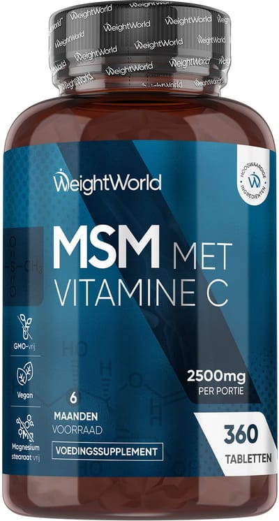 WeightWorld MSM tabletten met Vitamine C - 2400 mg - 360 tabletten voor 6 maanden voorraad - Vegan