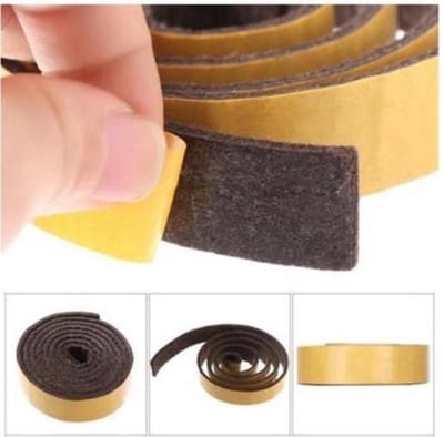 FSW-Products - Zelfklevende Vilt Bruin (Rol 1 Meter) - 2cm breed - Vilt - Antikras Vilt - Zelfklevend meubelvilt - Stoelpoot Beschermers - Vloer beschermer - Viltjes stoelpoten – Anti kras vilt – Bescherm Vilt – Meubelonderzetter - Stoel onderzetter