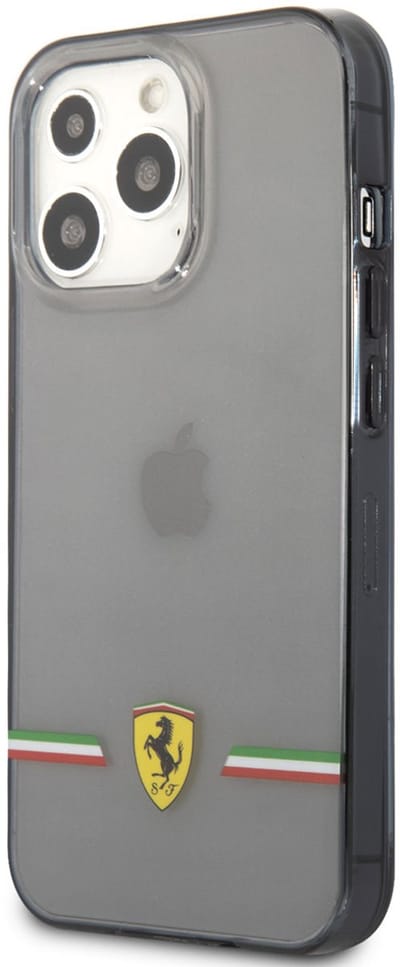 Ferrari iPhone 13 Pro Back cover case - Italia Wings - Black edges - Transparent
