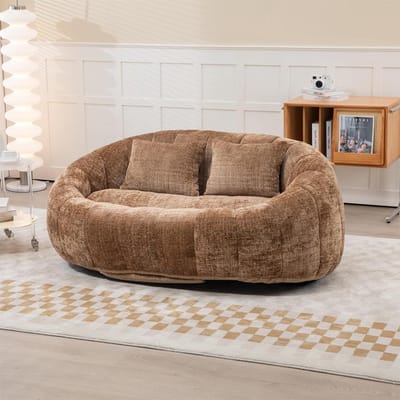 Bean Bag Sofa - Zitzak Stoel - Ontspannen Zitten - Hoge Flexibele Vulling - 150x95x63cm - Koffie