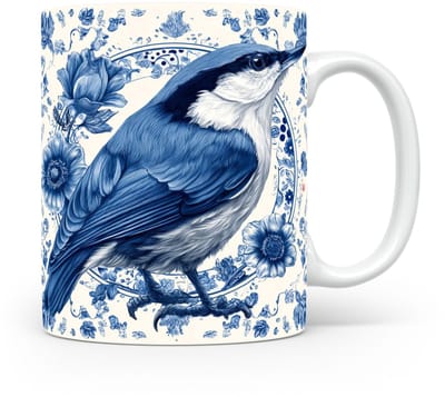 Mok Nuthatch Beker voor koffie of tas voor thee, cadeau voor dierenliefhebbers, moeder, vader, collega, vriend, vriendin, kantoor, opa, oma, hond, kerst, sinterklaas, verjaardag
