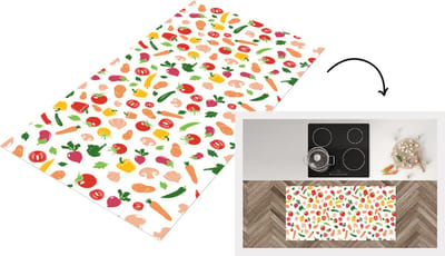 Keukenloper - Loper keuken - Groenten - Regenboog - Vegan - Patroon - 120x60 cm - Keukenloper vinyl