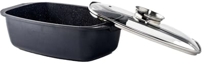 Cheffinger Braadslede met Deksel - 32cm - Zwart - Inductie - Braadslee
