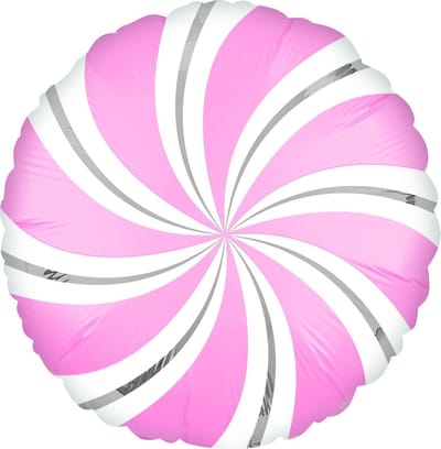 Anagram Folieballon Candy Swirls 30 Cm Roze/wit