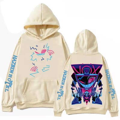 VOX Hazbin Hotel Hoodie Man Vrouw Harajuku Lange Mouw Pullover Tops Sweatshirt Cadeau S kaki