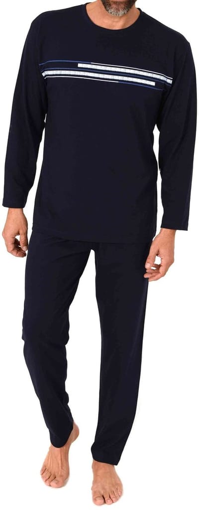 Normann herenpyjama met lange mouwen en print op de voorkant in een elegante look