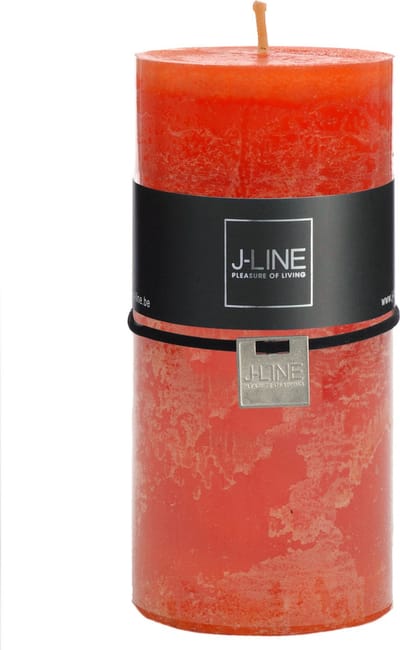J-Line cilinderkaars - oranje - large - 52U - 6 stuks