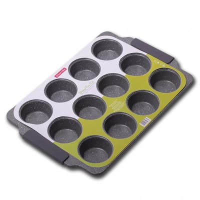 Kamille Muffinform 12 Stuks - Antiaanbaklaag & Koolstofstaal