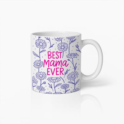 Best Mama Ever Mok 330ml – Prachtige Bloemen Ontwerp Koffiebeker, Perfect Moederdag Cadeau of Verjaardagsgeschenk voor Mama