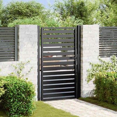 vidaXL - Tuinpoort - afsluitbaar - 100x150 - cm - aluminium - zwart