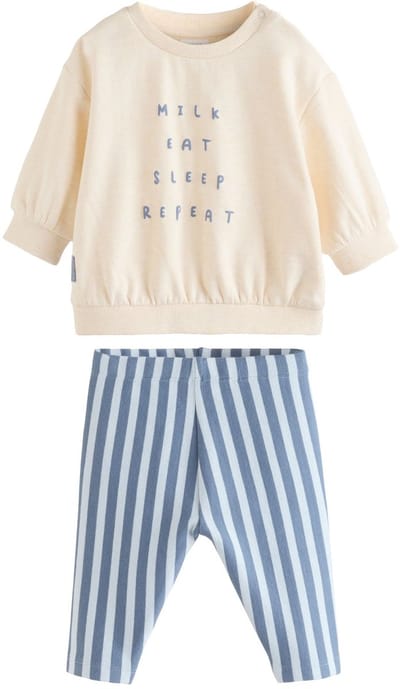 Next - Jongens - Set met baby-sweatshirt en legging - Blauw