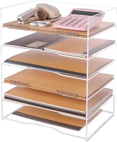 Dossierorganisator - Bureau organizer - Bureau opruimen - Grote capaciteit - 2.54 cm - Transparant
