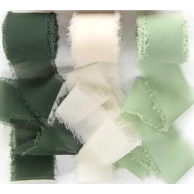 3 rollen van 5 meter veelkleurige chiffon linten voor huwelijksuitnodigingen, bruidsboeketten, geschenkdozen, strikdecoraties M