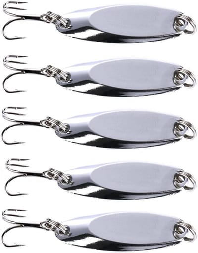 Metaalvisaas Set met Disc Lepels en Haken - 5 Stuks van 5g/7g/10g/14g voor Forelvissen en Spinnerbaits