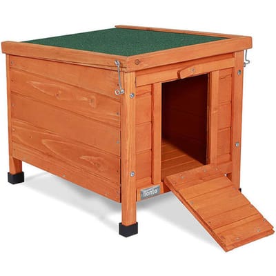 Lionto houten katten- en kleindierenhuis 43x43x52cm