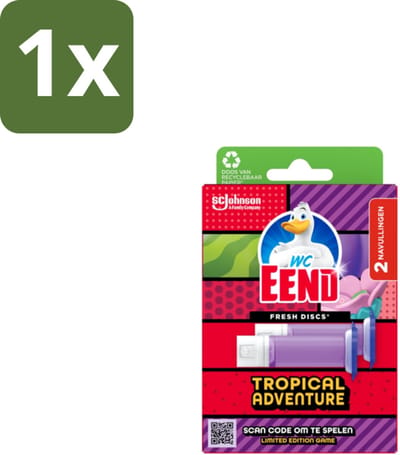 WC Eend – Fresh Discs – Duo Navulling – Tropical Adventure – 72 ml - 1 stuk