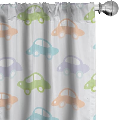 ABAKUHAUS Gordijnen – 2x75x175 cm – Drukpatroon Multicolor – Microfiber