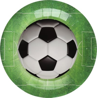 Santex Voetbal thema feest bordjes - 10x stuks - 23 cm - EK/WK themafeest
