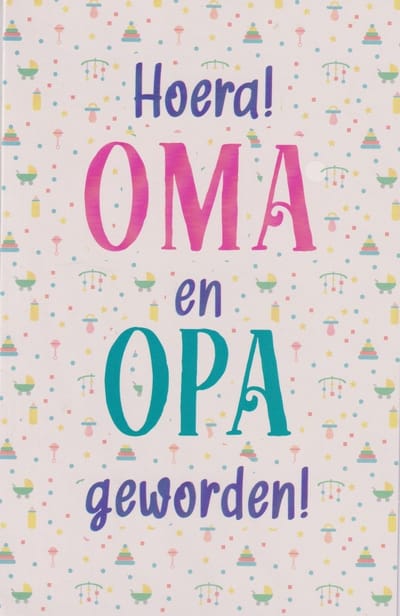 Wenskaart Hoera! Oma en Opa geworden! - Kleinkind - Luxe Dubbele kaart met envelop - Gratis verzonden - D13654