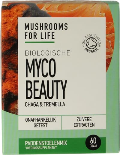 Mushrooms4Life Myco Beauty Paddenstoelen Poeder Bio 60 gram (Chaga en Tremella)