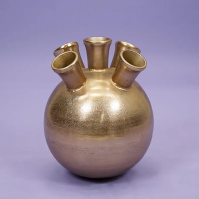 Vaas kuba metaal l33b33h41cm goud