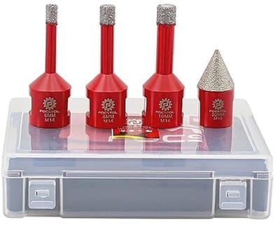 Diamant tegelboorset 6/8/10 mm met 20 mm fasenboor voor porselein, keramiek, tegels, marmer en graniet