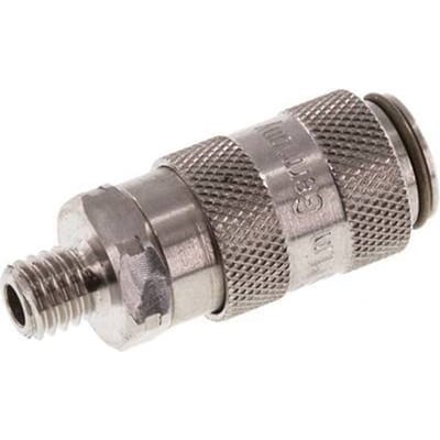 RVS 306L DN 2.7 (Micro) Luchtkoppeling Snelkoppeling M5 Buitendraad Double Shut-Off - CLS2-M-SSL-SV-P-5